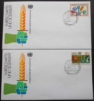 ENSZf364-5 / ENSZ Genf 1980 Gazdasági és Szociális Tanács bélyegsor FDC-n