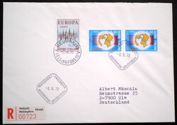 Ff703c2f / Finnország 1972SALT egyezmény bélyegpár FDC-n futott kiegészítő bélyeggel ajánlott levél