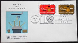 ENSZf138-9 / ENSZ Genf 1964 ENSZ Kereskedelmi és Fejlesztési Konferencia bélyegsor FDC-n