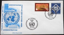 ENSZGf9-10 / ENSZ Genf 1970 Emblémák bélyegsor FDC-n