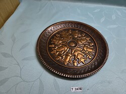 T2474 Réz makkos falikép 29 cm