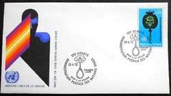 ENSZGf32 / ENSZ Genf 1973  A kábítószer-fogyasztás elleni küzdelem bélyeg FDC-n