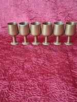 Réz talpas kis pohár , 1.5 cl,  6 darab egyben