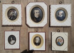 6 db. miniatúra festmény / híres történelmi  személyek.