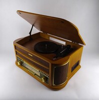 1V933 Auna Belle Epoque Angol Vintage sztereó rádiós lemezjátszó, CD játszó