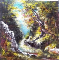 "ERDEI PATAK"."festmény feszitett vásznon 50x 50 cm