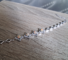 Top minőségű etióp opál drágakő ezüst karkötő