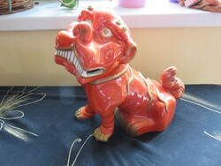 HERENDI,corall színű kinai Foo kutya, 25 cm