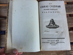 (Sándor István ford.): Az Orras Ovidnak deákból fordított változási 1792