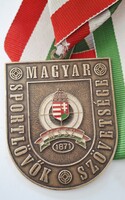 MSSZ  Magyar Sportlövők Szövetsége 1871  bronz emlékérem  1998  O.B koronás zománcozott címerrel