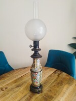 Antique Satsuma Petroleum Lamp