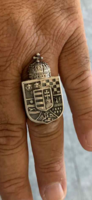 Silver coat of arms ring from the era of the Hungarian monarchy (1874–1915).
