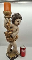 Nagyméretű vintage angyalfigura gyertyatartó