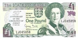1 font pound 1995 Jersey G.Baird Emlékbankjegy UNC Erzsébet királynő