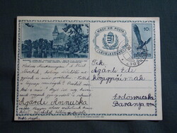 Képeslap,dijjegyes,Budapest,Városliget,Vajdahunyad vára látkép,részlet, 1935-