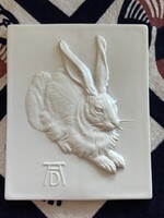 Albrecht Dürer porcelán fali dísz, a fiatal nyúl