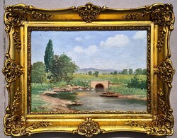 Zorkóczy Gyula -Tájkép patakkal-