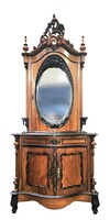 Antik,különleges biedermeier tükrös szekrény B252