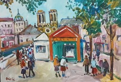 Festmény (02/08) - BÁNFI : PÁRIZS  (olaj, karton, 50x35  cm)