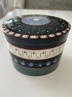 Osztrák Anzengruber Keramik Wien kerámia doboz, 14 cm átmérő