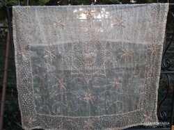 TERÍTŐ - ALKUKÉPES - 100 x 95 cm - KÉZZEL VARRT GYÖNGYÖKKEL - RÉGI  - HIBÁTLAN