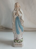 KOCSIS Hungary, jelzett Lourdes - i Szűz Mária porcelán szobor, figura - 19 cm