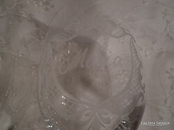 POHÁR - MARIA - 2002 év - ALKUKÉPES - GRAVÍROZOTT - 18 x 9 cm - ÜVEG - vastag talp - hibátlan