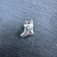 Ritka! Már nem kapható eredeti Pandora Moments charm * ALE S925 ezüst * karácsonyi zokni charm