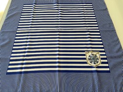 Királykék csíkos kendő tengerész stílusban, 77x77 cm