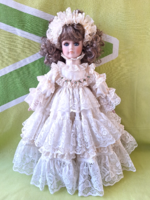 Vintage porcelán baba, menyasszony (50 cm)