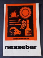 Régi étlap és itallap, Balatonzamárdi - Nessebar bolgár csárda 1970-ből