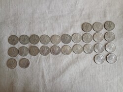 Pénzérme 010 - Magyar Népköztársaság 20 Fillér BP. 1967-1991 évente 1db és 2db 1989 egyben  alumíni
