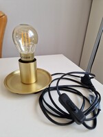 Hibátlan, arany színű, 17cm magas, fém asztali lámpa, arany színű égővel