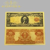 ÚJ 24k.arannyal bevont USA dollár, aranyozott bankjegy 20 USD (PIROS HÁTLAP)