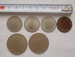 Pénzérme 020 - SFR Jugoslavija 10 Dinara 6db egyben