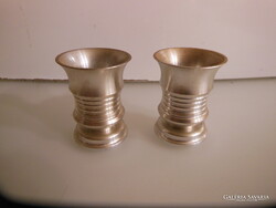 POHÁR - 2 db - ALKUKÉPES - FÉM - NEHÉZ - VASTAG - 5 x 4 cm - SNAPSZOS - NÉMET - HIBÁTLAN