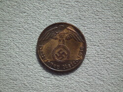 Németország, horogkeresztes birodalmi 1 Pfennig (Reichspfennig), 1938 J