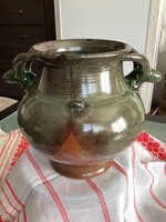 Kerámia bödön-szilke, két oldalán egyedi bika fejes fogóval!