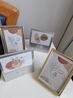 2db ezüst fém képkeret 9x14cm-es képekhez és 2db ezüst és arany 12x17cm nagyságú képekhez egy áron