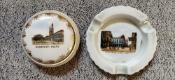 Pécsi és budapesti vàrosképes porcelán antik emlék