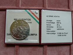 EZÜST 500 FORINT ÉRME 1984, TÉLI OLIMPIA SARAJEVO, 1984. BU, (28 g, 0,640) EREDETI!