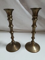 Jelzett indiai réz gyertyatartó pár - 17 cm