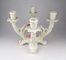 1G258 Régi négyágú ENS porcelán gyertyatartó 21 x 25 x 25 cm