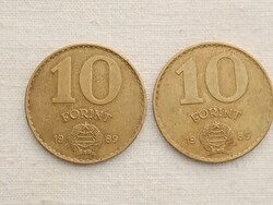 Pénzérme 017 - Magyar Népköztársaság 10 Forint BP. 1985 1989 egyben