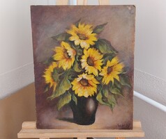 (K) Virágcsendélet festmény 40x50 cm