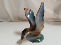 Szovjet származású porcelán kacsa figura, nipp - 11 x 9,5 cm