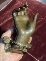 Bronz , szép formájú talán levélnehezék, vagy gyűrűtartó