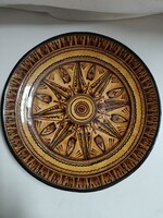 Nagy méretű mázas kerámia tál, asztal közép, kínáló - 32 cm
