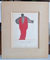 RITKA! Georges Lepape (1887-1971): A lila kabát - Paul Poiret, 1914 - francia jelmezterv, szecesszió