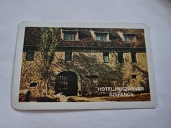 HOTEL HUSZÁRVÁR SZERENCS  1979. évi kártyanaptár A BORSOD TOURIST 25 éve A VENDÉGEK SZOLGÁLATÁBAN